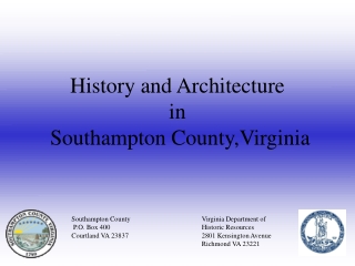 History and Architecture  in   Southampton County,Virginia