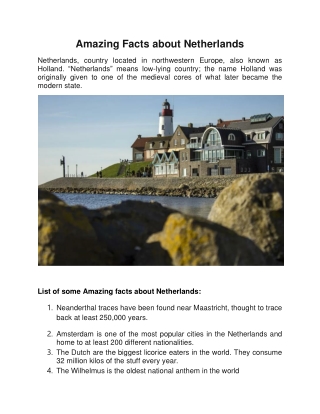 Some interesting facts about Netherlands