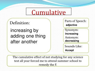 meaning of cumulative in english