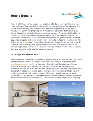 Hotels Bonaire