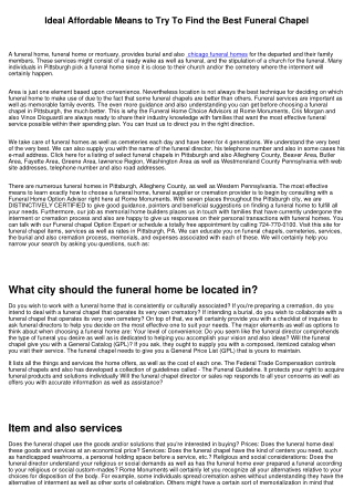 Ideal Cost Effective Method to Look for the very best Funeral Home