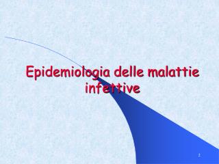 Epidemiologia delle malattie infettive