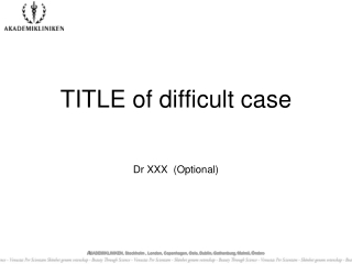 TITLE of difficult case
