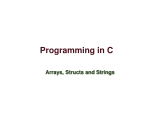 Programming in C