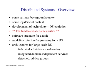 Distributed Systems - Overview