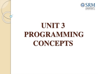 UNIT 3 PROGRAMMING CONCEPTS