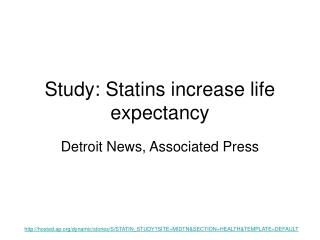 Study: Statins increase life expectancy