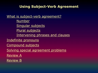 Using Subject-Verb Agreement