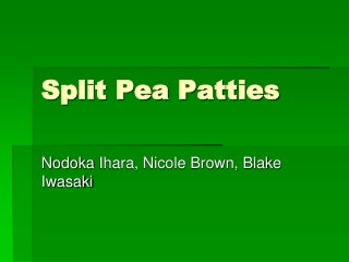 Split Pea Patties