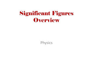 Significant Figures Overview