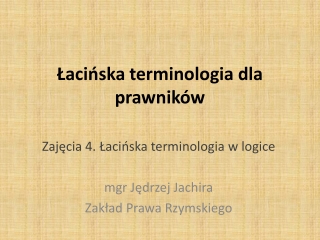 Łacińska terminologia dla prawników