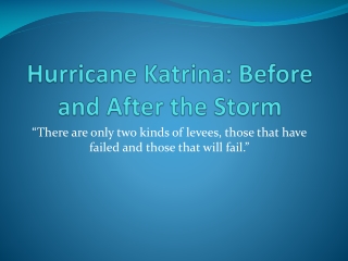 Hurricane Katrina: Before and After the Storm