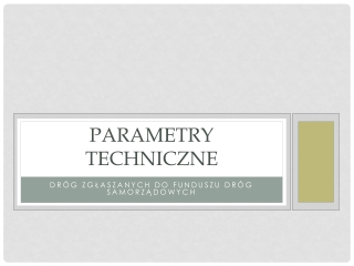 Parametry techniczne