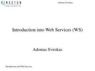 Introduction into Web Services (WS)