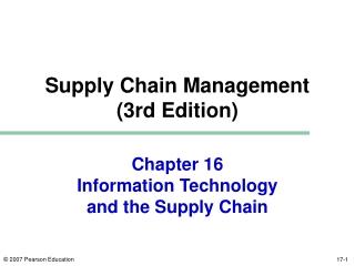 Chapter 16 Information Technology  and the Supply Chain