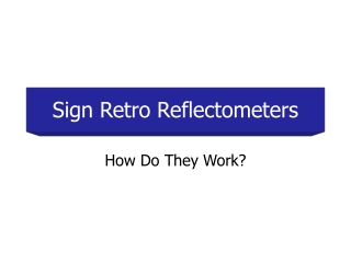 Sign Retro Reflectometers