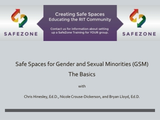 Safe Spaces for Gender and Sexual Minorities (GSM)  The Basics