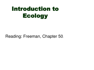 Introduction to Ecology