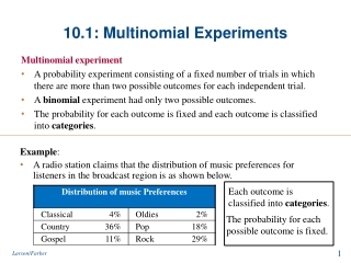 10.1: Multinomial Experiments