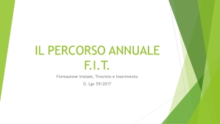 IL PERCORSO ANNUALE F.I.T.