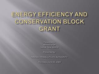 Energy Efficiency and Conservation Block grant