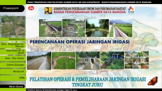 Pelatihan  Operasi  &amp; Pemeliharaan Jaringan I rigasi Tk. Juru