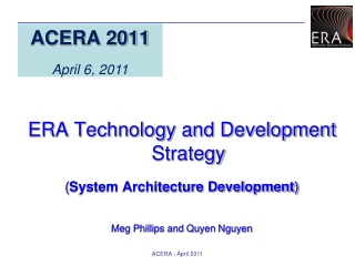 ERA Technology and Development Strategy ( System Architecture Development )