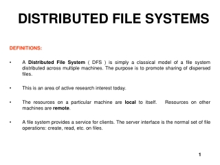 DISTRIBUTED FILE SYSTEMS