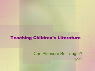 Teaching Children’s Literature