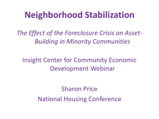 Neighborhood Stabilization