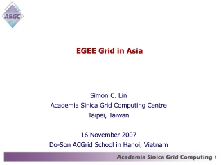 EGEE Grid in Asia