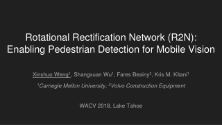 Rotational Rectification Network (R2N):  Enabling Pedestrian Detection for Mobile Vision
