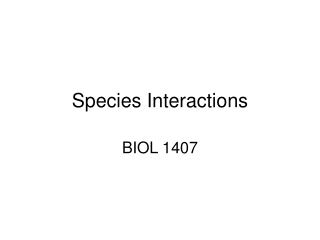 Species Interactions