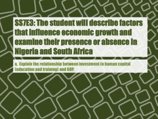 a.  Explain the relationship between investment in human capital (education and training) and GDP.