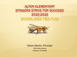 ALTON Elementary  Stingers strive for success! 2015-2016 School-wide PBIS  PLan