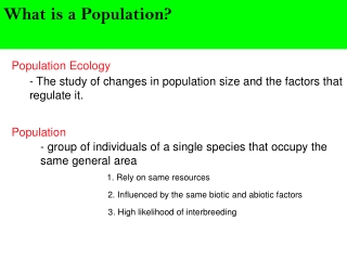 What is a Population?