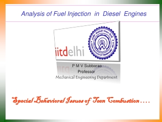 Analysis of Fuel Injection  in  Diesel  Engines