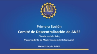 Primera Sesión  Comité de Descentralización de ANEF  Claudia Hasbún  Faila ,