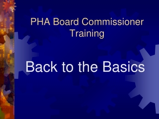 PHA Board Commissioner Training