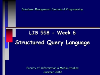 Database Management Systems &amp; Programming