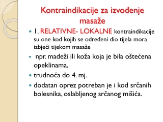 Kontraindikacije za izvođenje masaže