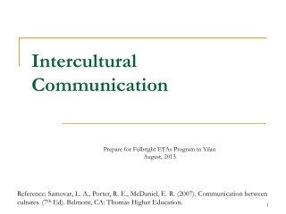 Intercultural Communication