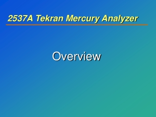 2537A Tekran Mercury Analyzer
