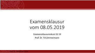 Examensklausur  vom  08.05.2019