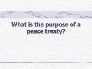 What is the purpose of a peace treaty?
