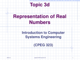 Topic 3d  Representation of Real Numbers