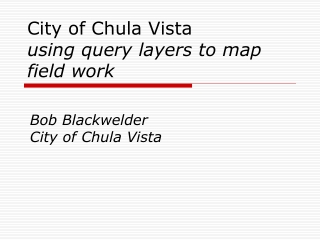 City of Chula Vista using query layers to map field work