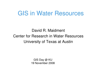 GIS in Water Resources