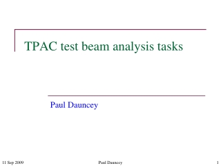 TPAC test beam analysis tasks