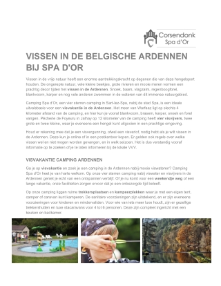 Vissen in de belgische Ardennen bij Spa d'Or